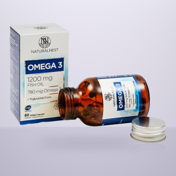 Дієтична добавка "Omega 3 з риб'ячим жиром" NATURALNEST, 60 желатинових капсул