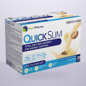 Коктейль Quick Slim "Банан з печивом", 30 саше по 23 г