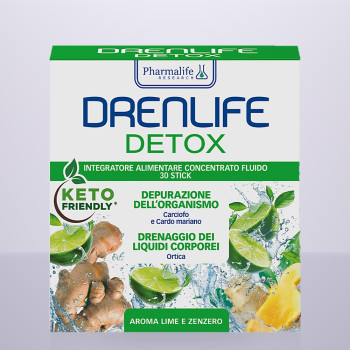 Дієтична добавка Drenlife Detox з ароматом лайма та імбиру, 30 стіків по 10 мл