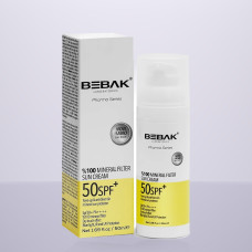 Сонцезахисний мінеральний крем для обличчя SPF 50+ Bebak Pharma, 50 мл