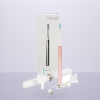 Відбілювальна звукова зубна щітка MEDICA+ Lux 10ХN Aluminum Portable Rose Gold (Japan)