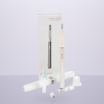 Відбілювальна звукова зубна щітка MEDICA+ Lux 10ХN Aluminum Portable Silver (Japan)