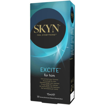 Стимулюючий гель для пеніса SKYN Excite for him 15 мл, поколювання, тепло-холод, містить L-аргінін