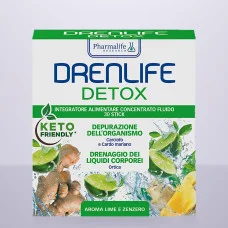 Дієтична добавка Drenlife Detox з ароматом лайма та імбиру, 30 стіків по 10 мл